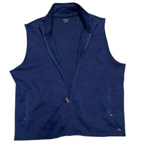 Men's Crown & Ivy Zip Up Vest with Pockets Blue XL EUC